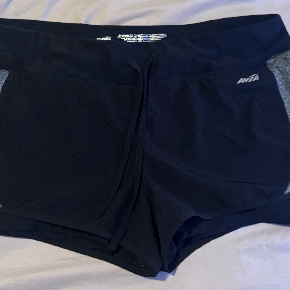 Avia Women's Black and Gray Athletic Shorts